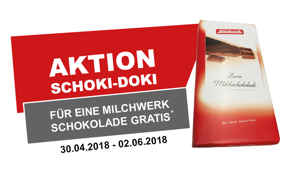 Schoki-Doki Aktion für eine gratis Milchwerk Schokolade